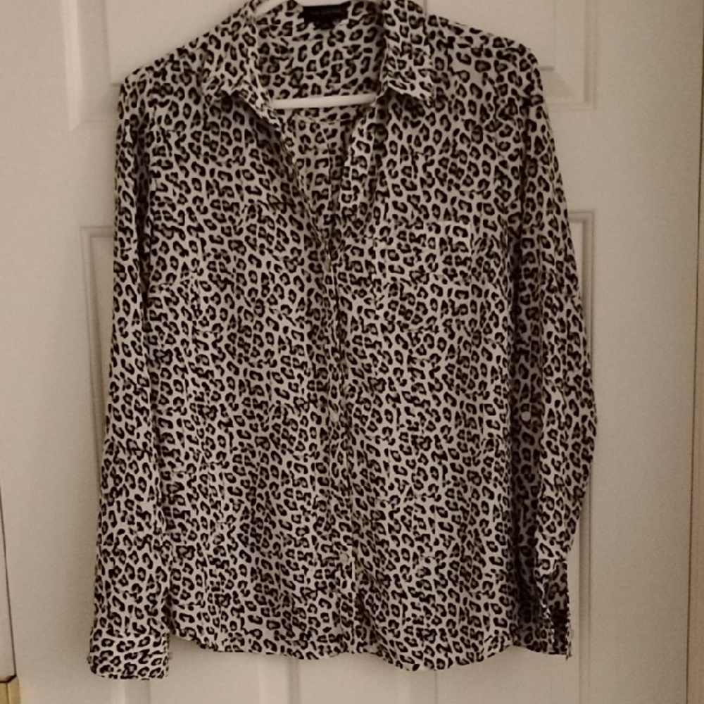 The Limited Black and White Animal Print Blouse